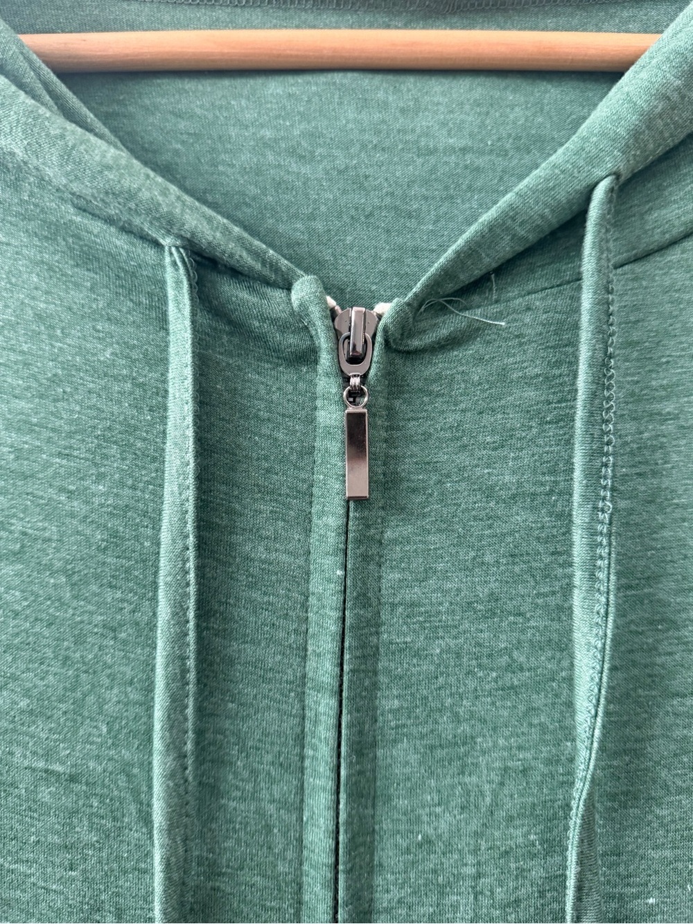 Lightweight Green Hooded Zip Cardigan for Women - Picture 3 of 3